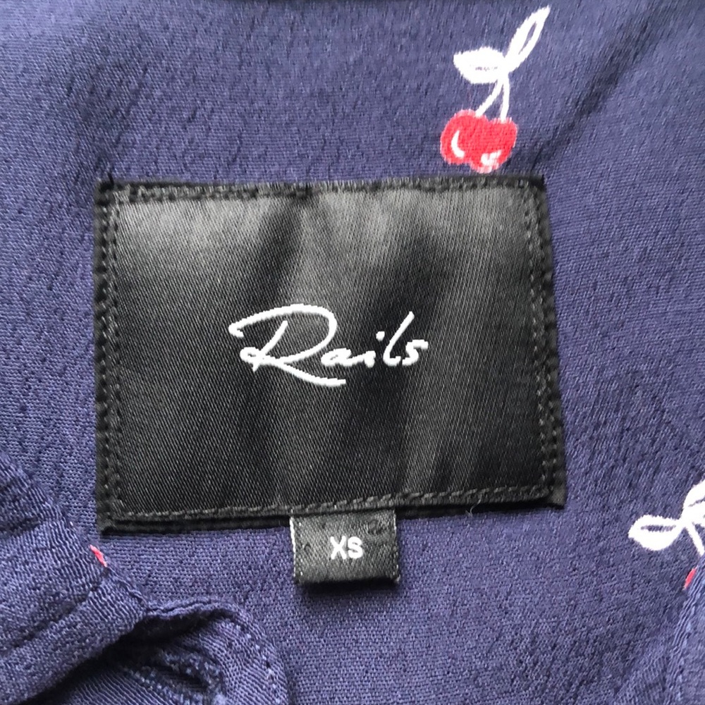 Rails Kate Navy Cherry Button Down - image 3